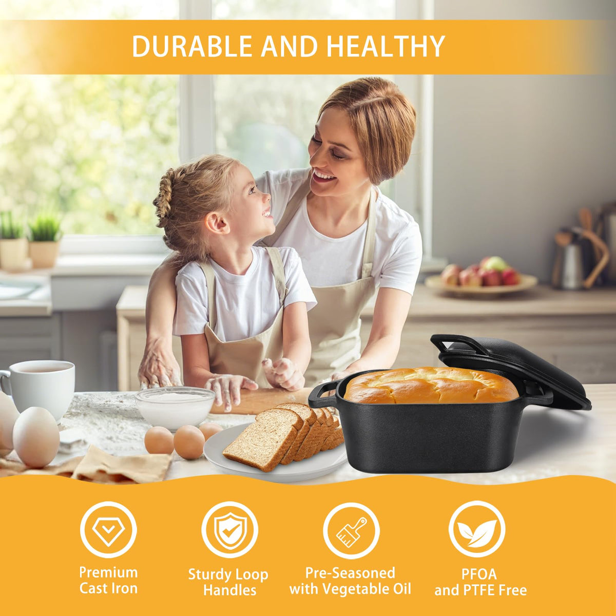 Coworm induction-compatible Dutch oven works on all stove types.