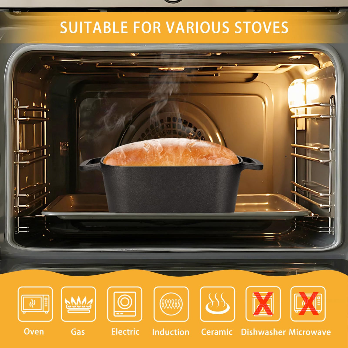 Coworm multi-use cast iron pan suitable for baking, braising, and searing.