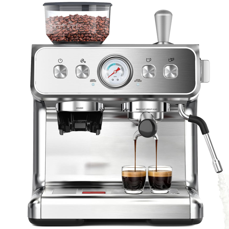 COWSAR 20bar espresso machine with grinder for fresh, flavorful home coffee.