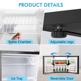 COWSAR fridge with 7-settings thermostat illustrating precise cooling for produce and drinks.