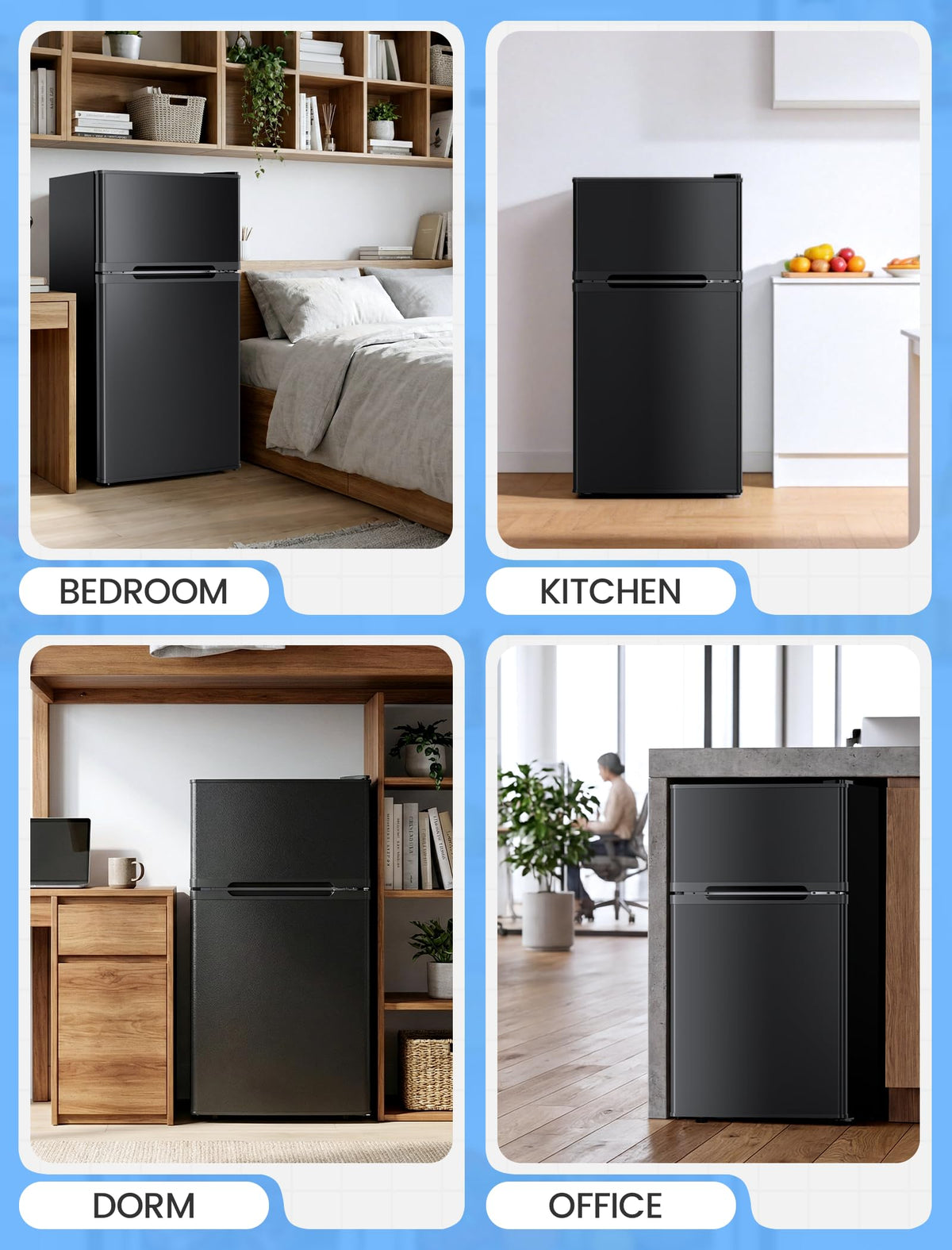 COWSAR dorm fridge freezer compartment adds extra cold storage