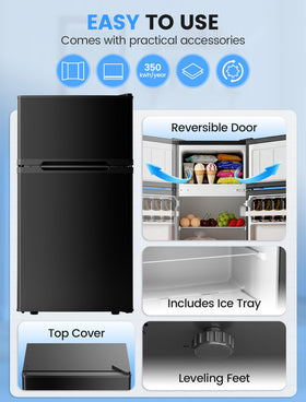 COWSAR dorm fridge interior light helps see contents clearly
