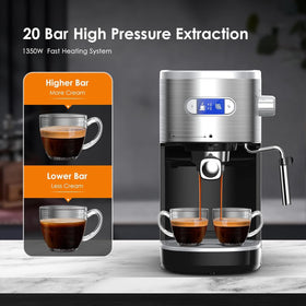 COWSAR espresso machine with 20 bar pump in action and rich crema.