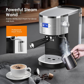 COWSAR milk frothing wand creating silky foam for latte art.
