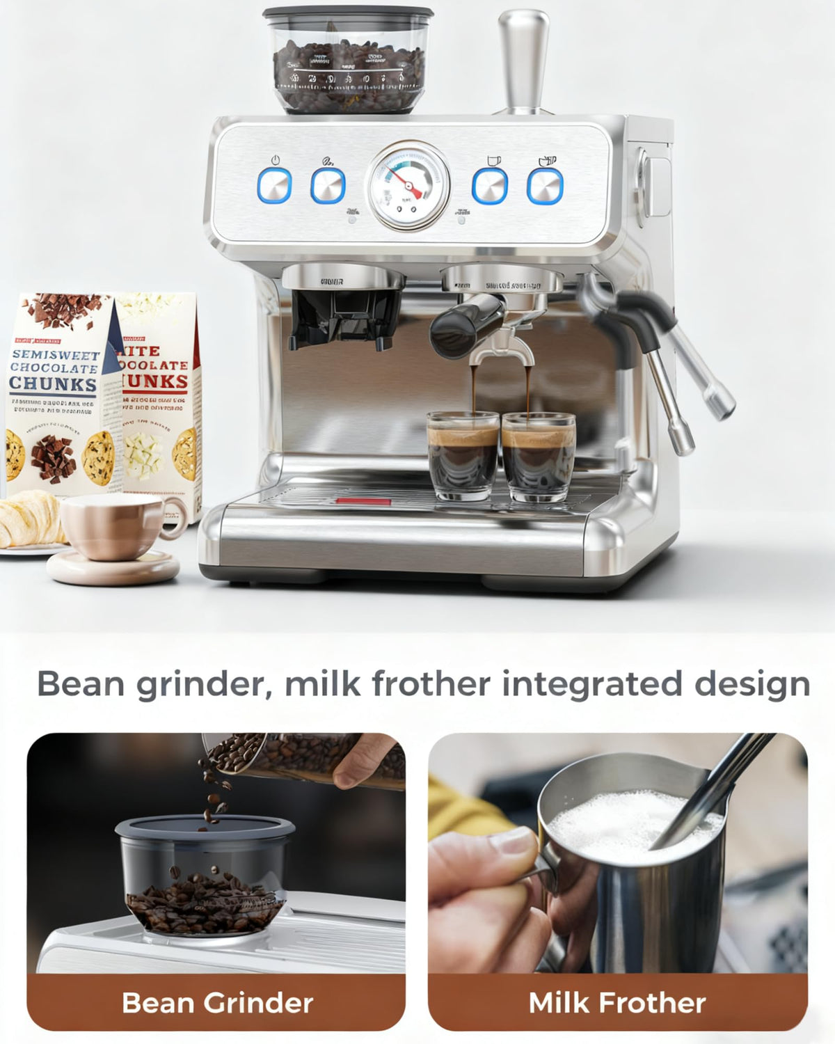 COWSAR professional milk frothing pitcher for cafe-style drinks at home.