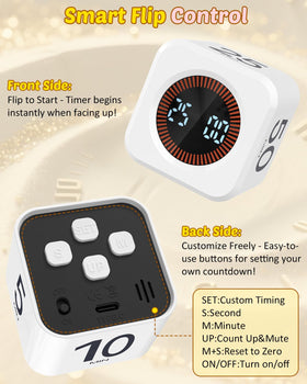 COWVTUJ Pomodoro Cube provides a 50-minute countdown for longer tasks