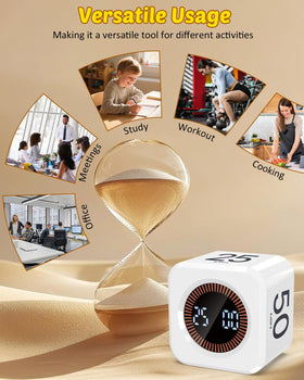 COWVTUJ Pomodoro Cube compact design fits neatly on any desk
