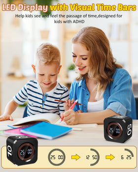 COWVTUJ Pomodoro Timer Cube compact size fits on crowded desks.