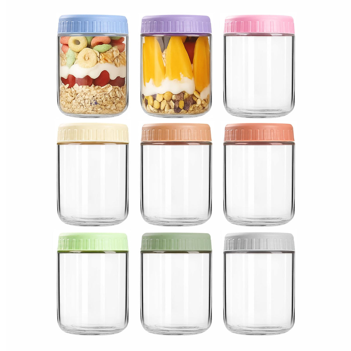 COYACOOL wide-mouth jar set ideal for easy overnight oats and meal prep.