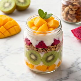 COYACOOL yogurt or pudding jar for healthy snacks on the move.