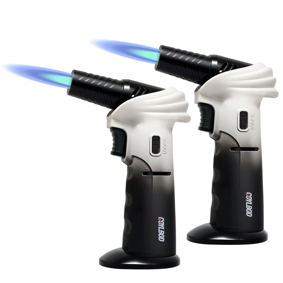 CoYlBod butane torch rotating head at 90 degrees for precise caramelization