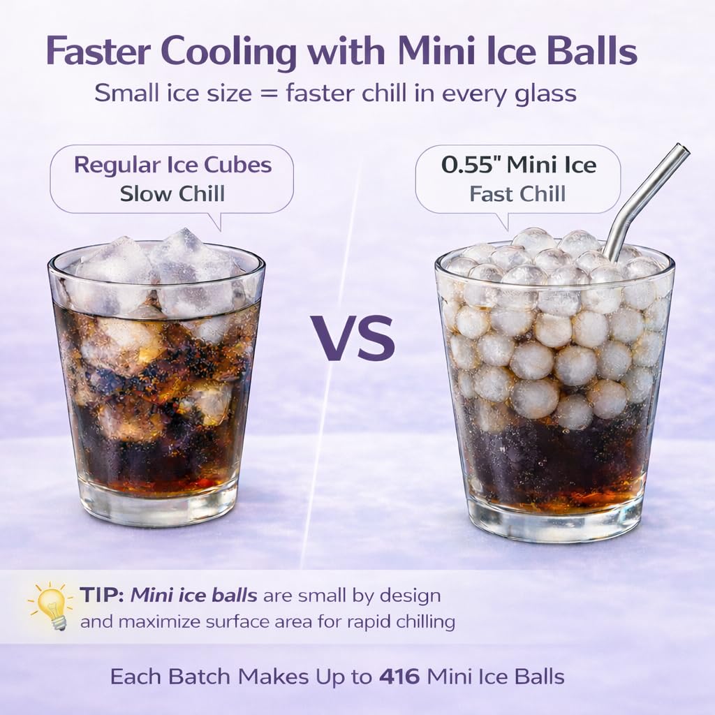 Cozy Kitchen Essentials mini ice cubes closeup with pebble texture for smooth sipping.