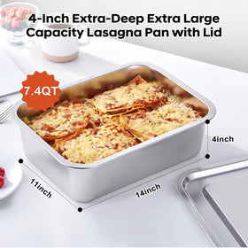 CozyState 4-inch deep interior view, ideal for lasagna and casseroles.