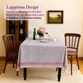 CPC hand-stamped Indian block print highlights artisanal craft on table décor.