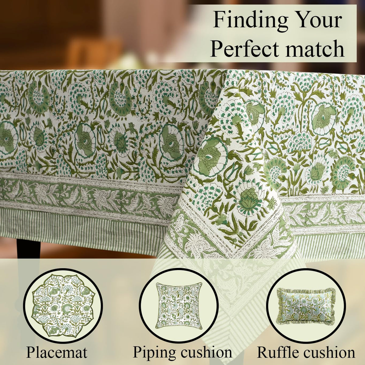 CPC Tablecloth Pairs with coordinated napkins and placemats for a cohesive look