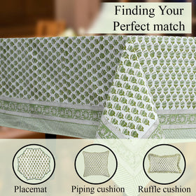 CPC Tablecloth shown with coordinating napkins and placemats for a coordinated look.