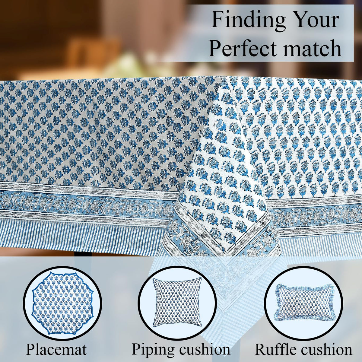 CPC Cotton Print Club coordinating napkins and placemats in same design.