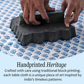 CPC Cotton Print Club outdoor BBQ scene with sturdy cotton surface.
