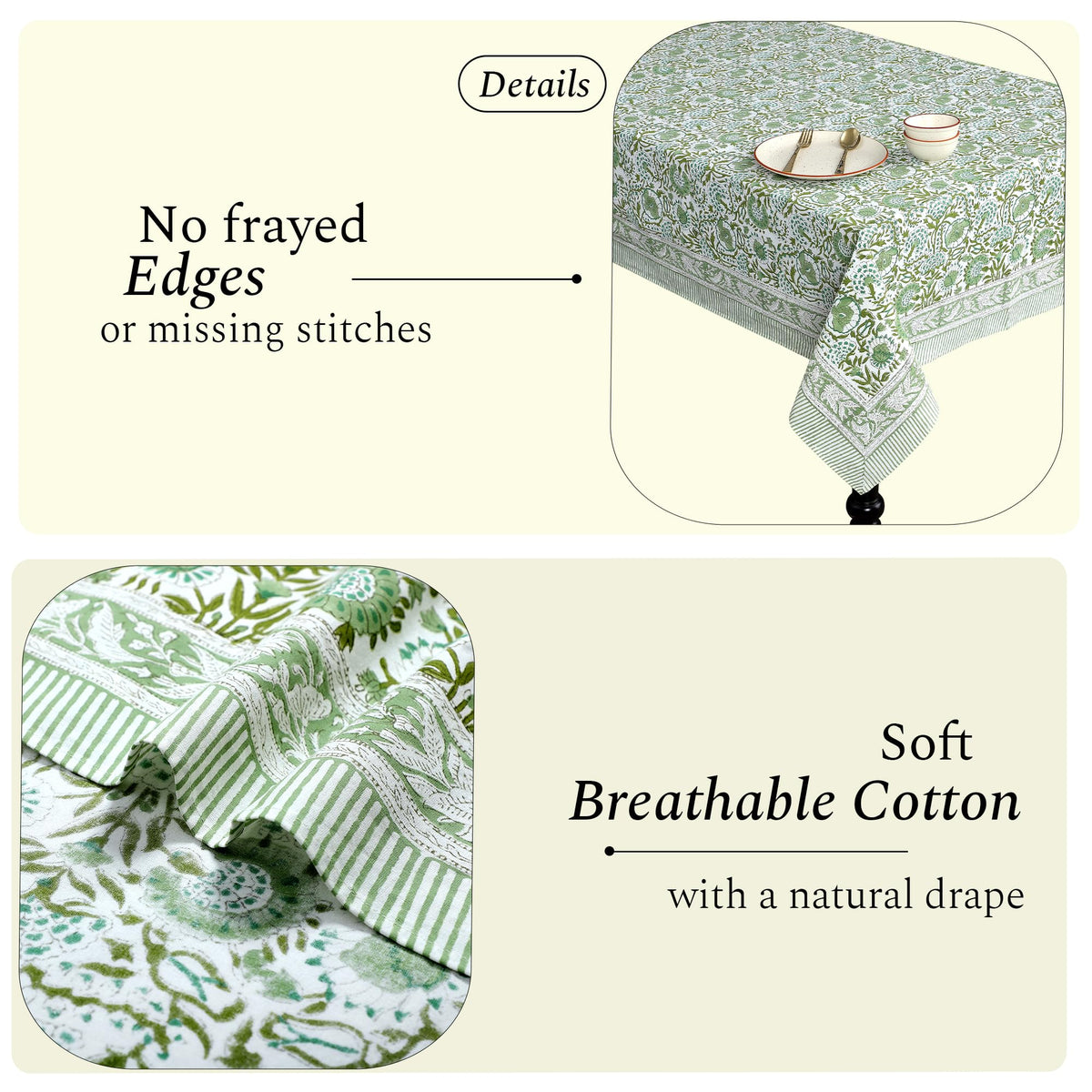 CPC Tablecloth Machine washable for easy care after busy gatherings