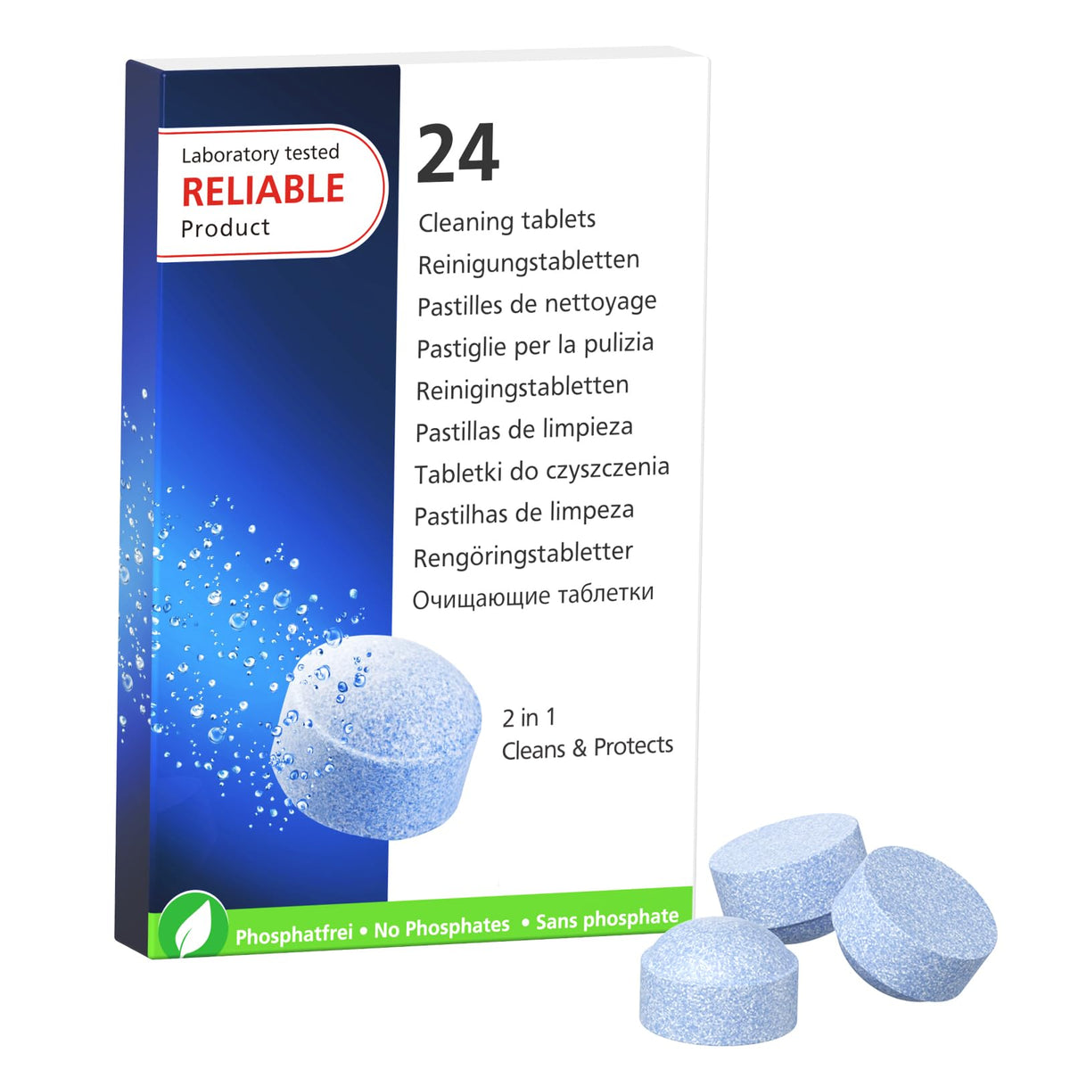 CPLIKE 24-tablets box for Jura cleaning, ready-to-use descaling.