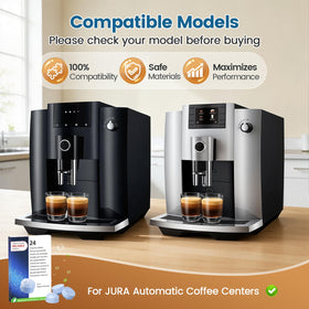 CPLIKE Jura compatibility label demonstrates suitability for Jura machines.