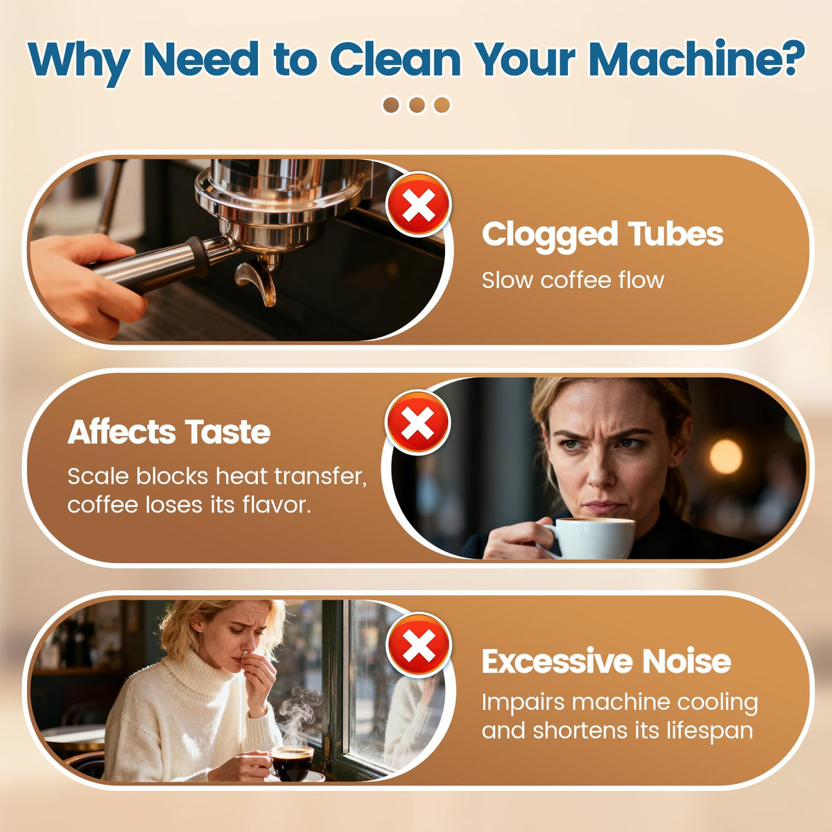 CPLIKE cleaning preserves coffee taste by reducing scale buildup.