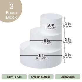 Crafare 6in round cake dummy top view for wedding samples