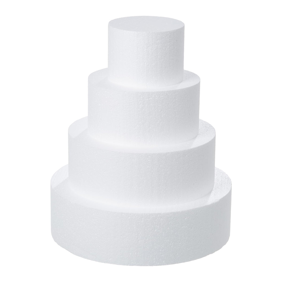 Crafare four-tier foam cake dummy, 4-inch height, ideal for quick display setups.