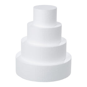 Crafare four-tier foam cake dummy, 4-inch height, ideal for quick display setups.