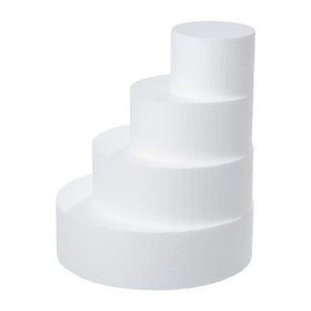 Crafare four-tier foam cake dummy, 6-inch height, versatile for tiered cake mockups.