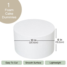 Crafare Round Foam Cake Dummies side view highlights portable, lightweight design.
