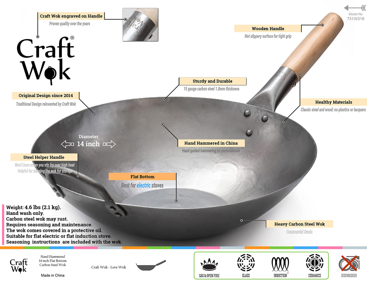 Craft Wok hand hammered in Guangzhou showcasing craftsmanship