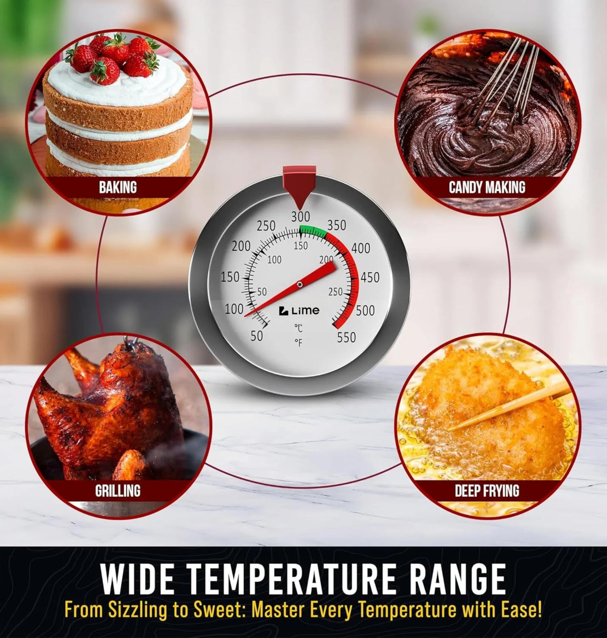 Craft911 pre-calibrated thermometer requires no batteries.