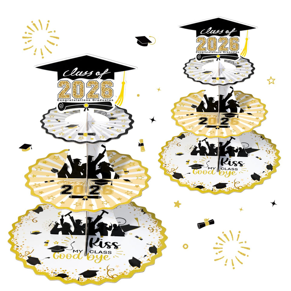 Crafterlife graduation cupcake stand 2-pack for party dessert display
