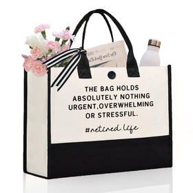 Craftique retirement tote in-use travel context shows versatile daily companion
