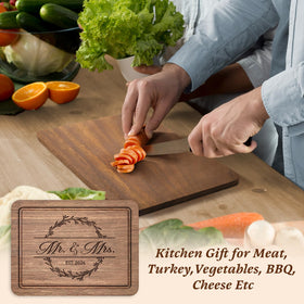 Craftique walnut cutting board knife-friendly surface, easy to clean after family meals.
