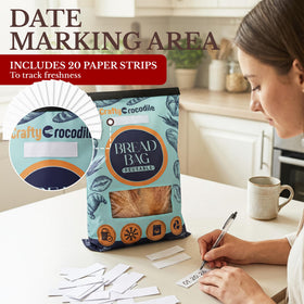 CraftyCrocodile bread bag 20 inserts for easy dating.