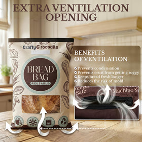 CraftyCrocodile bread bag date marking area helps track freshness.
