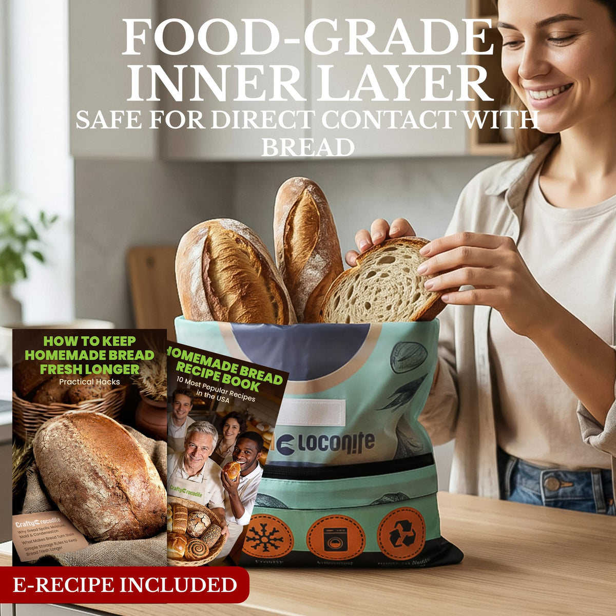 CraftyCrocodile bread bag two-pack for bakers' weekly loaves.