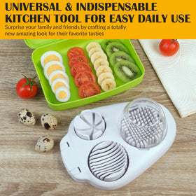 Compact CraftyCrocodile egg slicer design for easy storage.