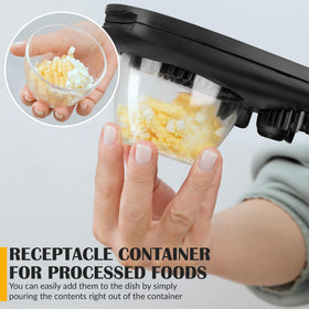 CraftyCrocodile egg slicer includes a receptacle to hold sliced pieces.