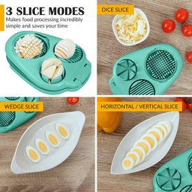 CraftyCrocodile egg-slicer-receptacle keeps slices neatly organized.
