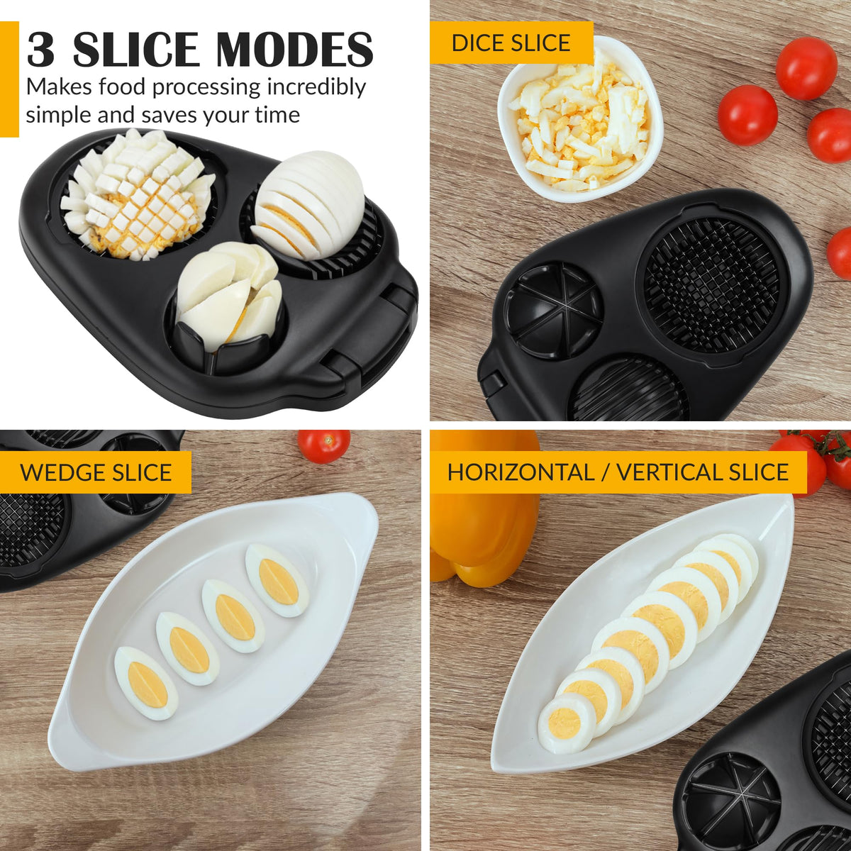CraftyCrocodile egg slicer stainless steel blades enable precise, clean cuts.