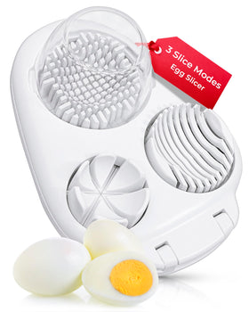 CraftyCrocodile Egg Slicer with stainless steel blades delivers clean, even eggs.