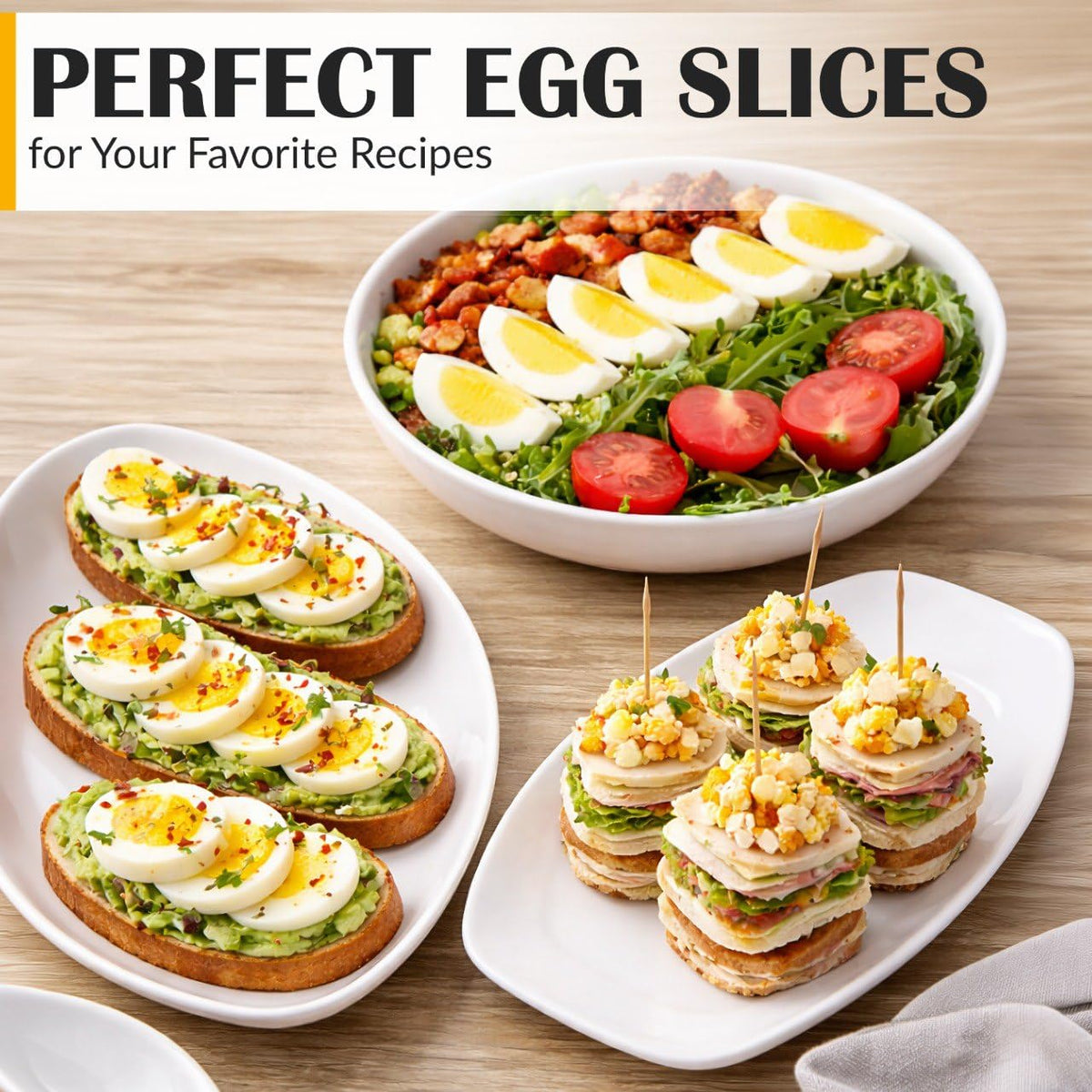 Egg-slicer-strawberry-mushroom-tomato demonstrates versatility in prep.