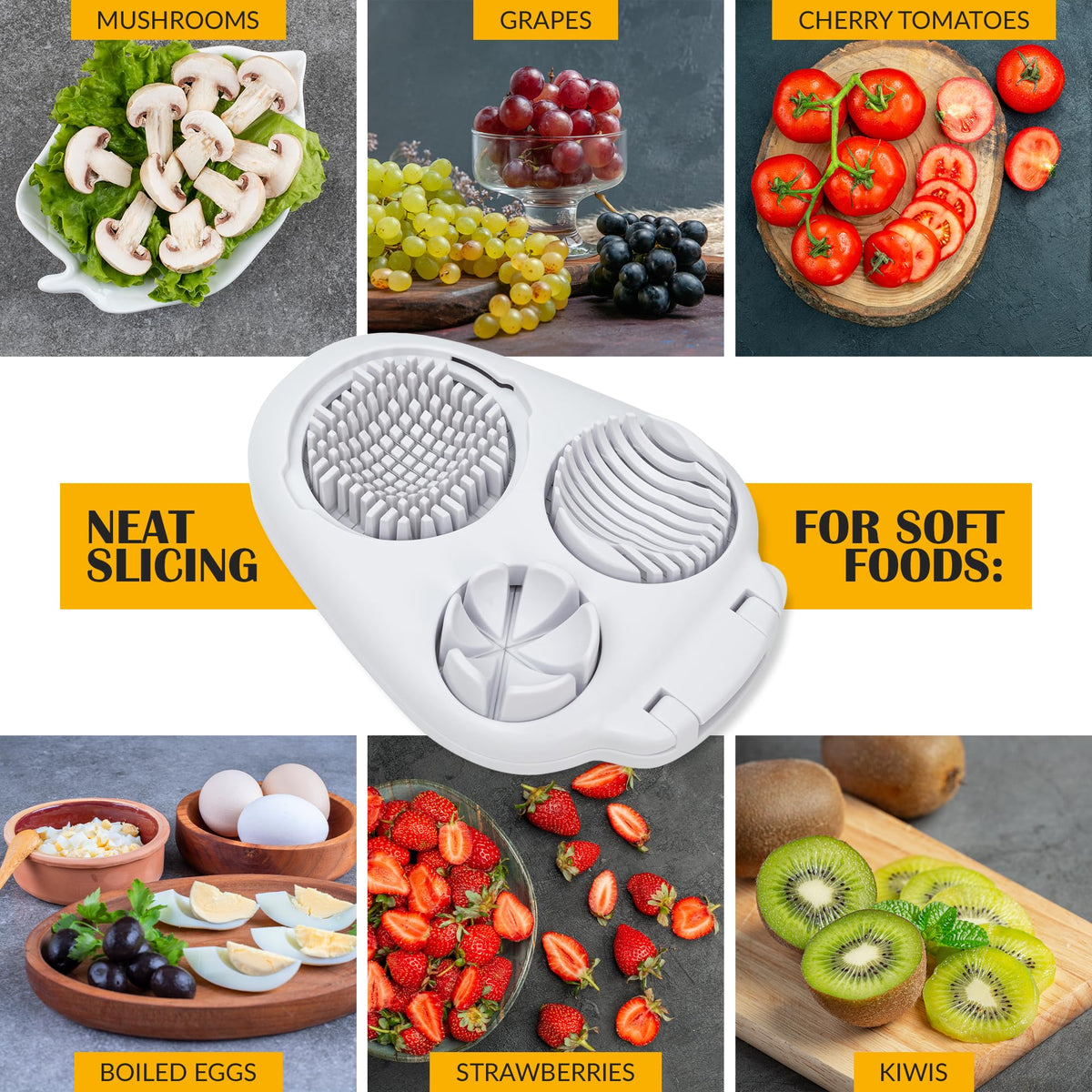 CraftyCrocodile egg slicer offers a vertical cut option for precise pieces.