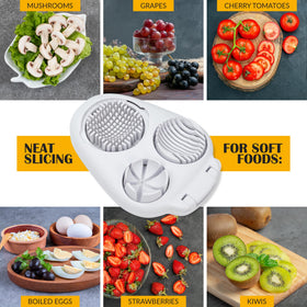 CraftyCrocodile egg slicer offers a vertical cut option for precise pieces.