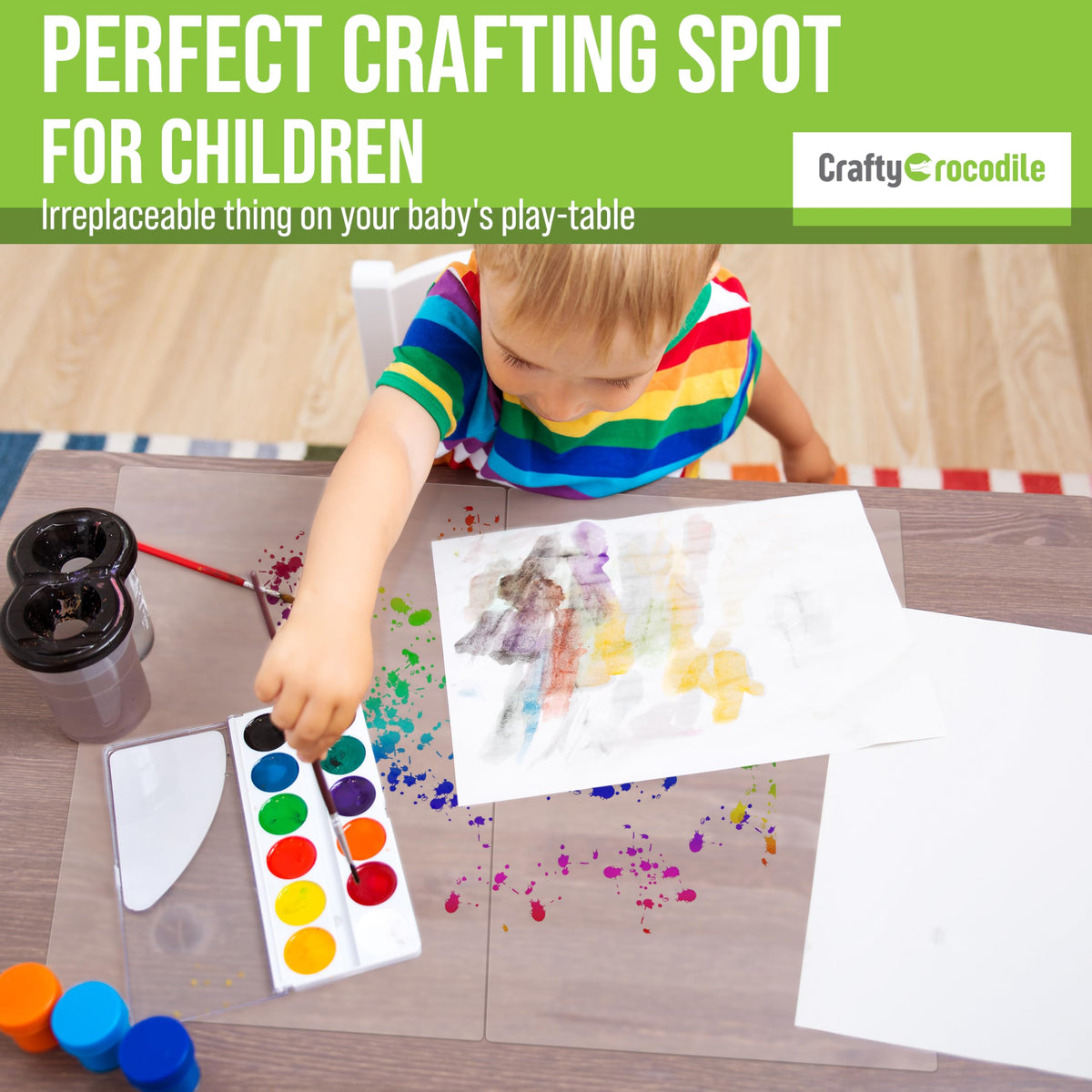 CraftyCrocodile kids art drawing mats keep crafts contained and surfaces protected