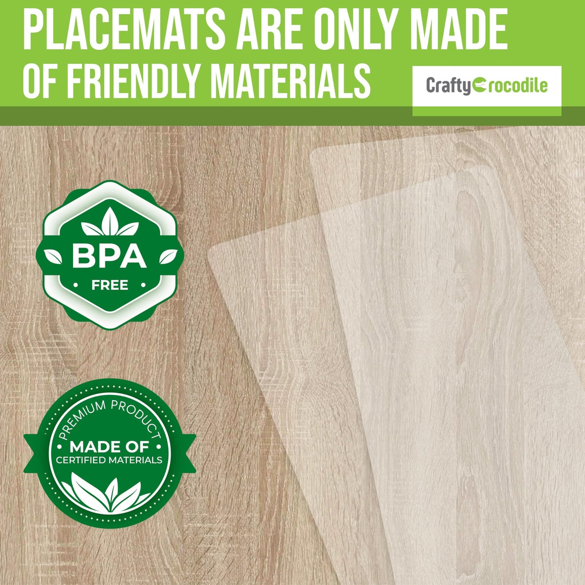 CraftyCrocodile minimalist clear placemats maintain table aesthetics while protecting