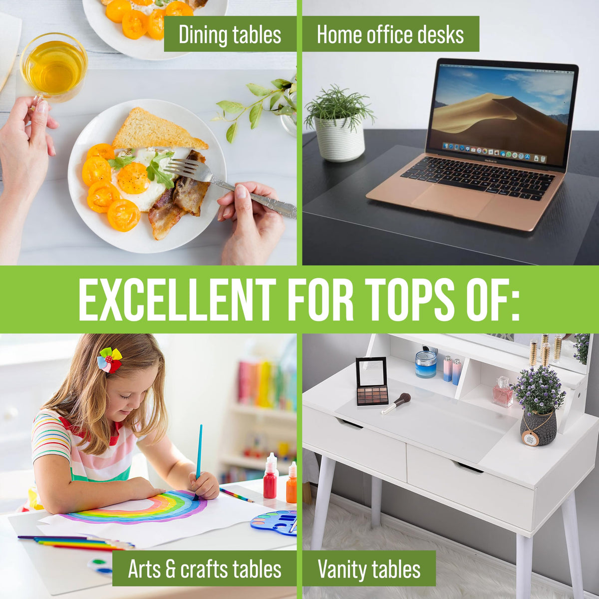 CraftyCrocodile translucent placemats provide a smooth touch and easy cleanup.